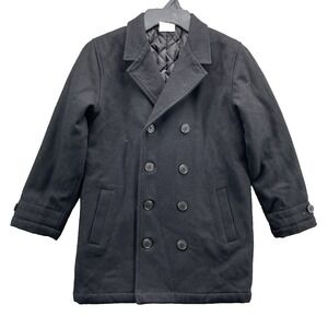 Crazy 8 Wool Blend Pea Coat Kid's Medium‎ 7-8 Insulated Preppy Classic 60s Retro